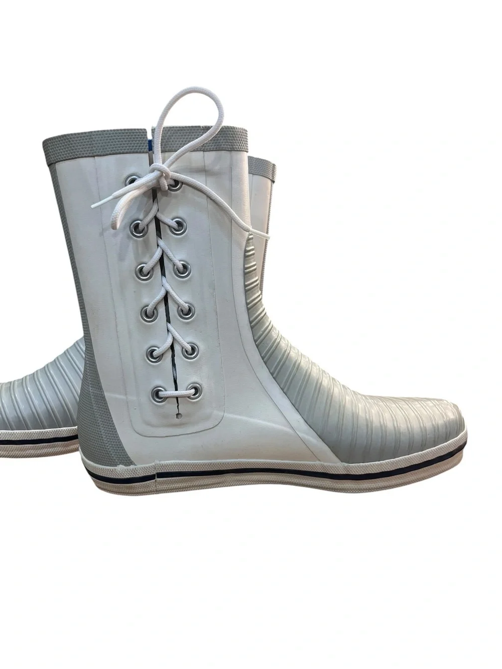Douglas Gill Gray Lace-Up Waterproof Deck Sailing Rain Boots Men’s US 10